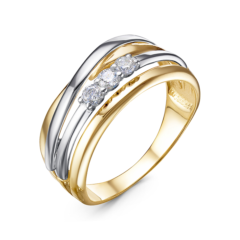 Кольца бузулук. Дельта кольцо из комбинированного золота.